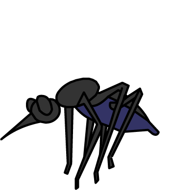 Illustration of a flying mosquito