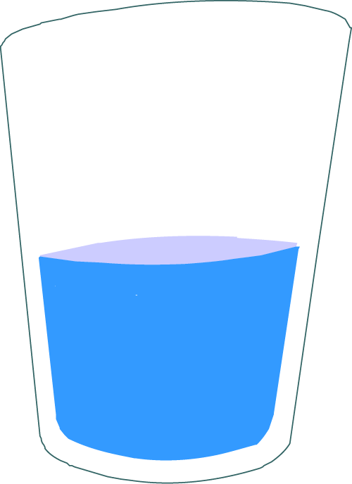 Illustration og a glass of water